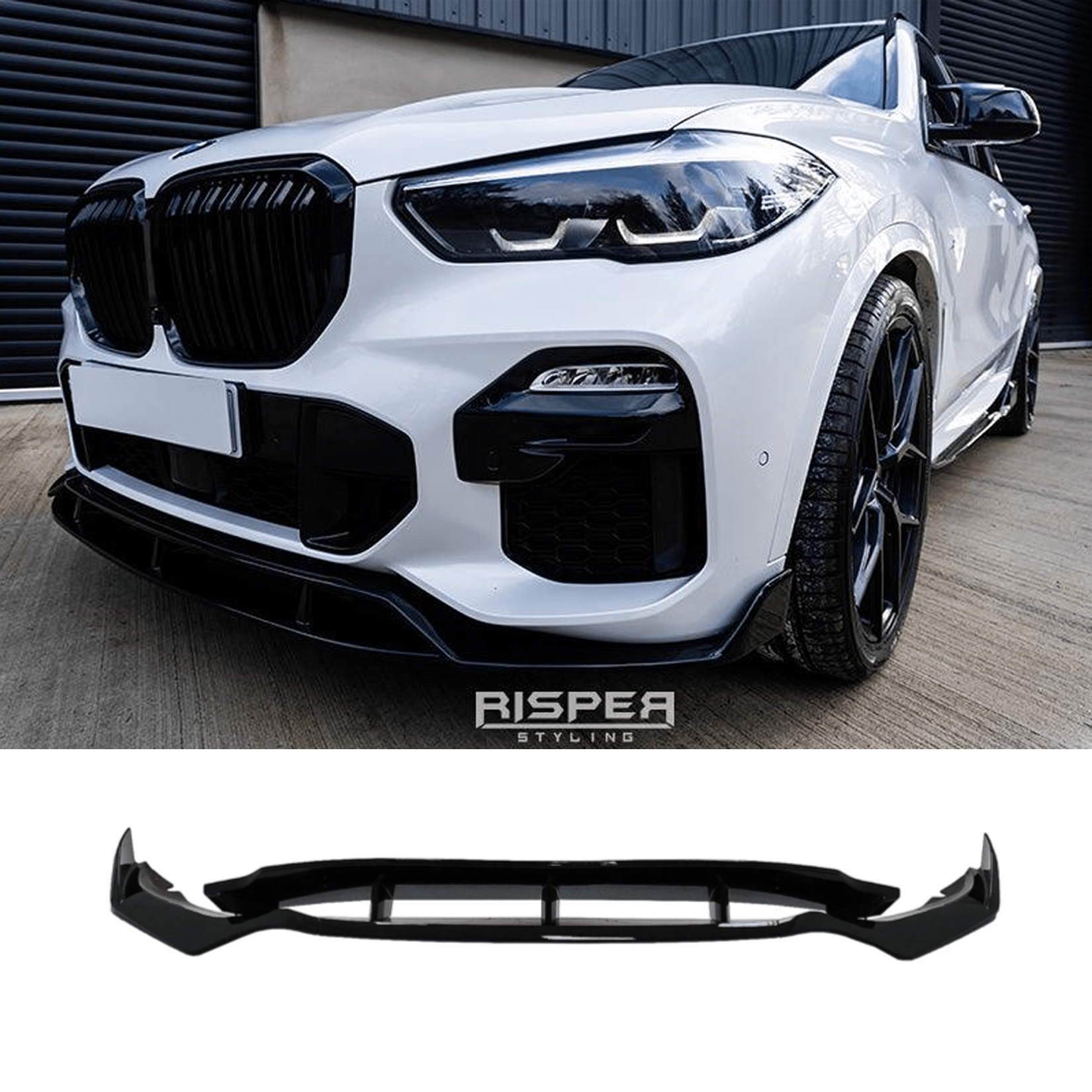 BMW X5 G05 M Sport 2018-2022 - Black Knight Front Splitter in Gloss Black - TMC Motorsport