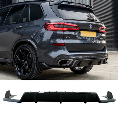 BMW X5 G05 M Sport 2018-2022 - Black Knight Rear Diffuser in Gloss Black - TMC Motorsport