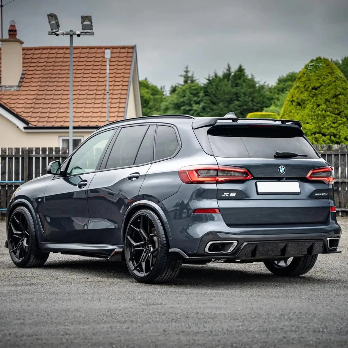 BMW X5 G05 M Sport 2018-2022 - Black Knight Rear Diffuser in Gloss Black - TMC Motorsport