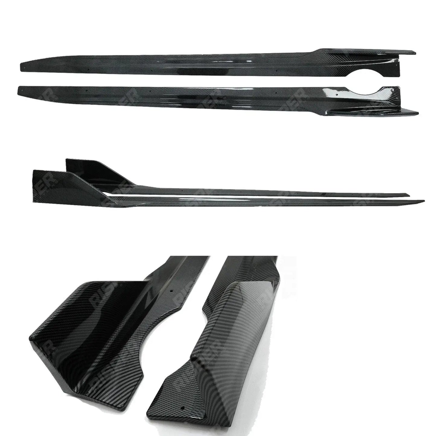 BMW X5 G05 M Sport 2018+ - Black Knight Side Skirt Splitters in Carbon Look