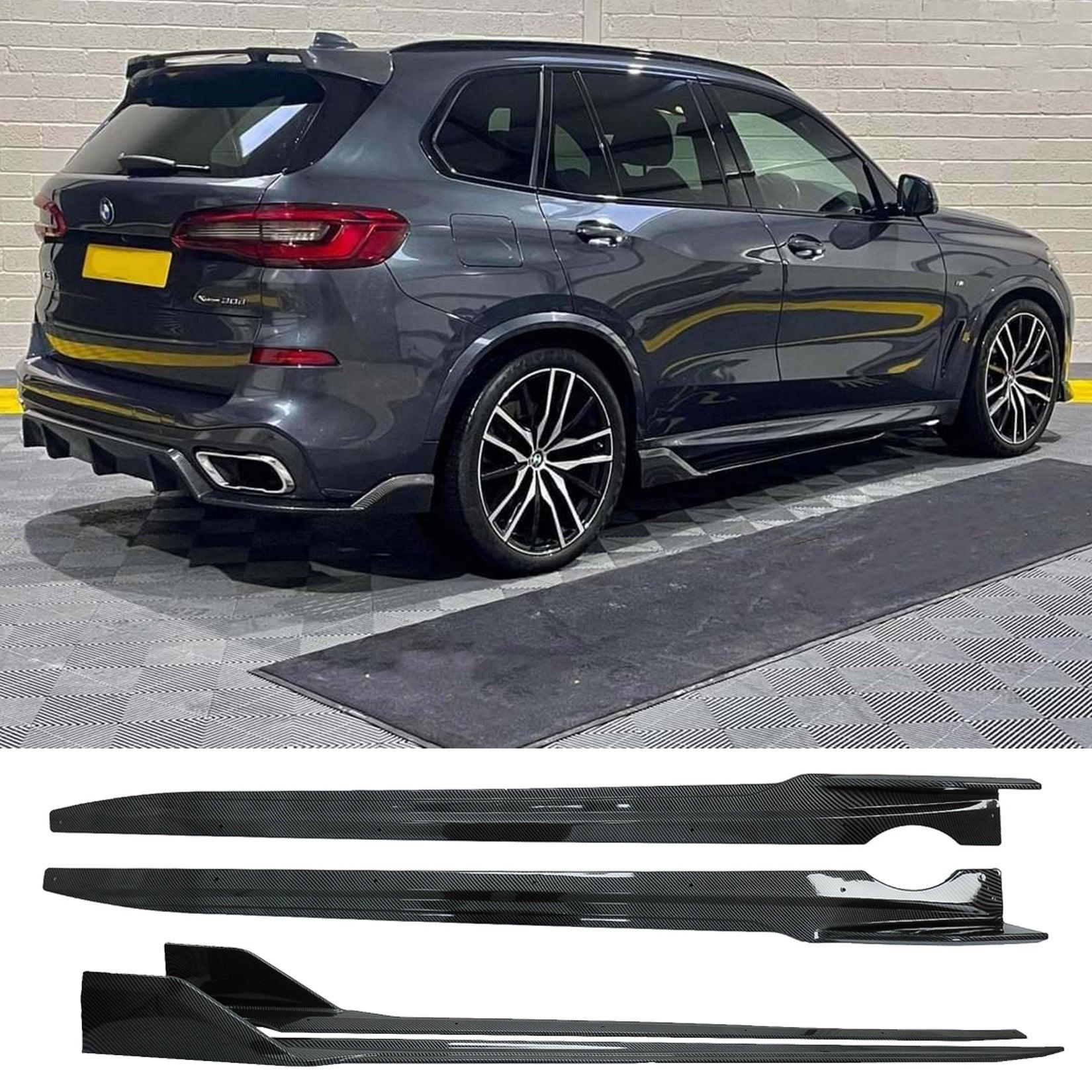 BMW X5 G05 M Sport 2018+ - Black Knight Side Skirt Splitters in Carbon Look - TMC Motorsport