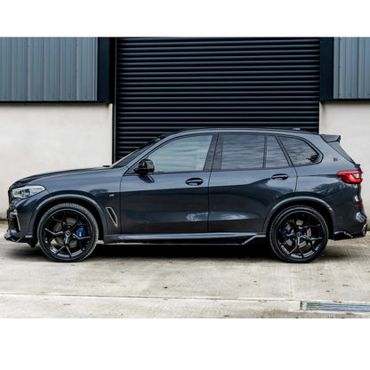 BMW X5 G05 M Sport 2018+ - Black Knight Side Skirt Splitters in Gloss Black - TMC Motorsport