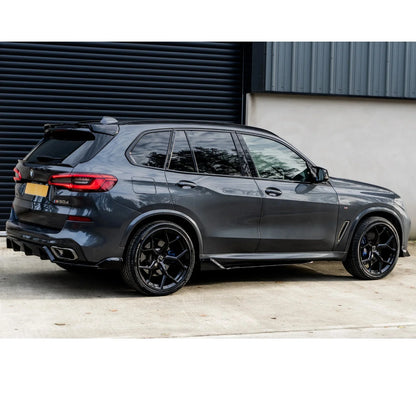 BMW X5 G05 M Sport 2018+ - Black Knight Side Skirt Splitters in Gloss Black - TMC Motorsport