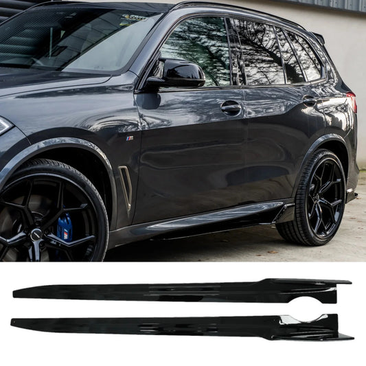 BMW X5 G05 M Sport 2018+ - Black Knight Side Skirt Splitters in Gloss Black - TMC Motorsport