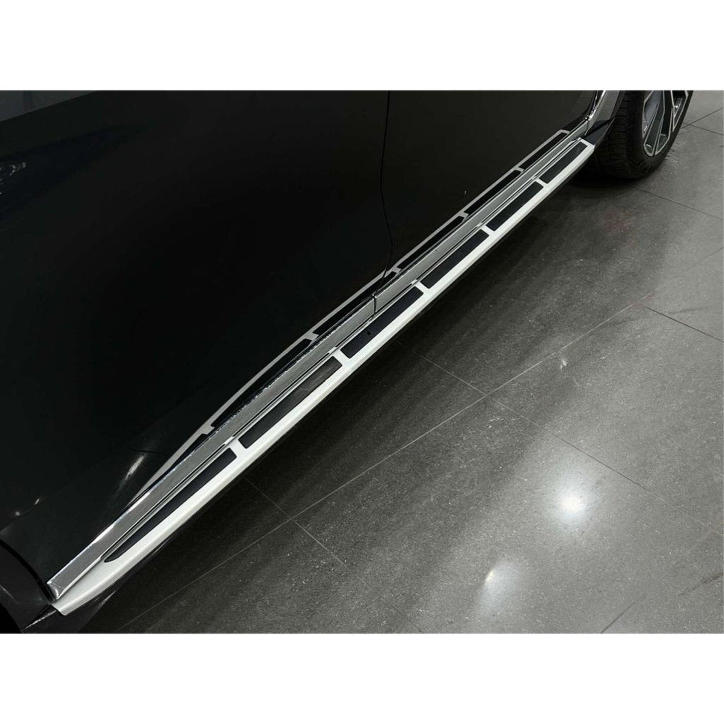 BMW X7 G07 2018 on Side Steps - Silver & Black - TMC Motorsport