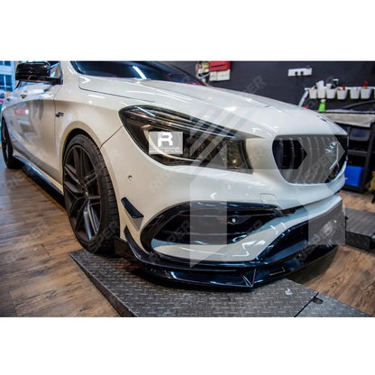 Brabus Style 3 Piece Front Splitter Lip In Gloss Black For Mercedes CLA W117 2013-2019