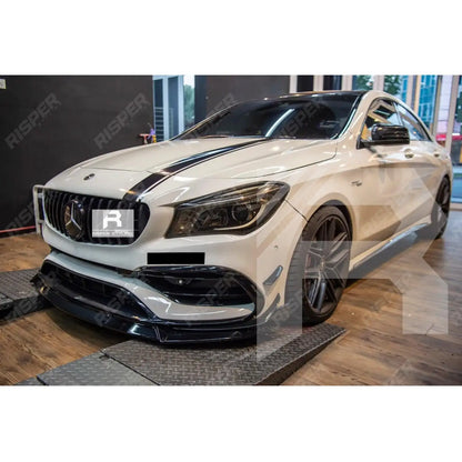 Brabus Style 3 Piece Front Splitter Lip In Gloss Black For Mercedes CLA W117 2013-2019
