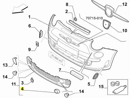 Genuine Abarth Front Fog Lamp Surround – 500 / 595 / 695 (Standard Models)