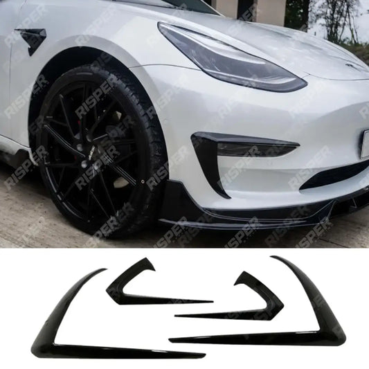 CANARD ACCENTS IN GLOSS BLACK For TESLA MODEL 3 2018 ON