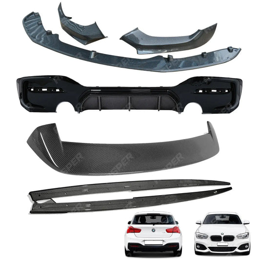 Carbon Look Full Aero Body Kit Diffuser 0___0 For BMW 1 Series LCI M Sport F20 F21 2015-2019