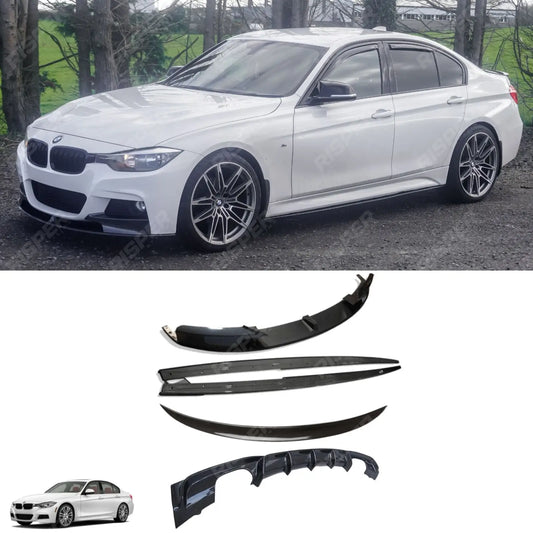 Carbon Look Full Aero Body Kit Diffuser 00__00 For BMW 3 Series F30 M Sport 2012-2018