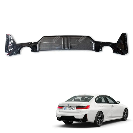 Carbon Look Rear Diffuser For BMW 3 Series G20 M Sport LCI Facelift 2022+
