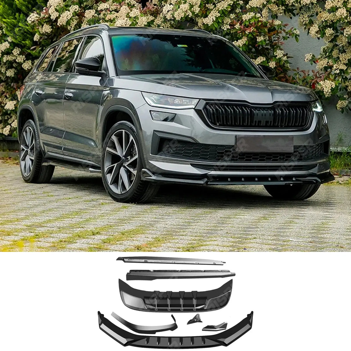 Complete Body Kit in Gloss Black For Skoda Kodiaq Sportline Mk1 Facelift 2021-2023