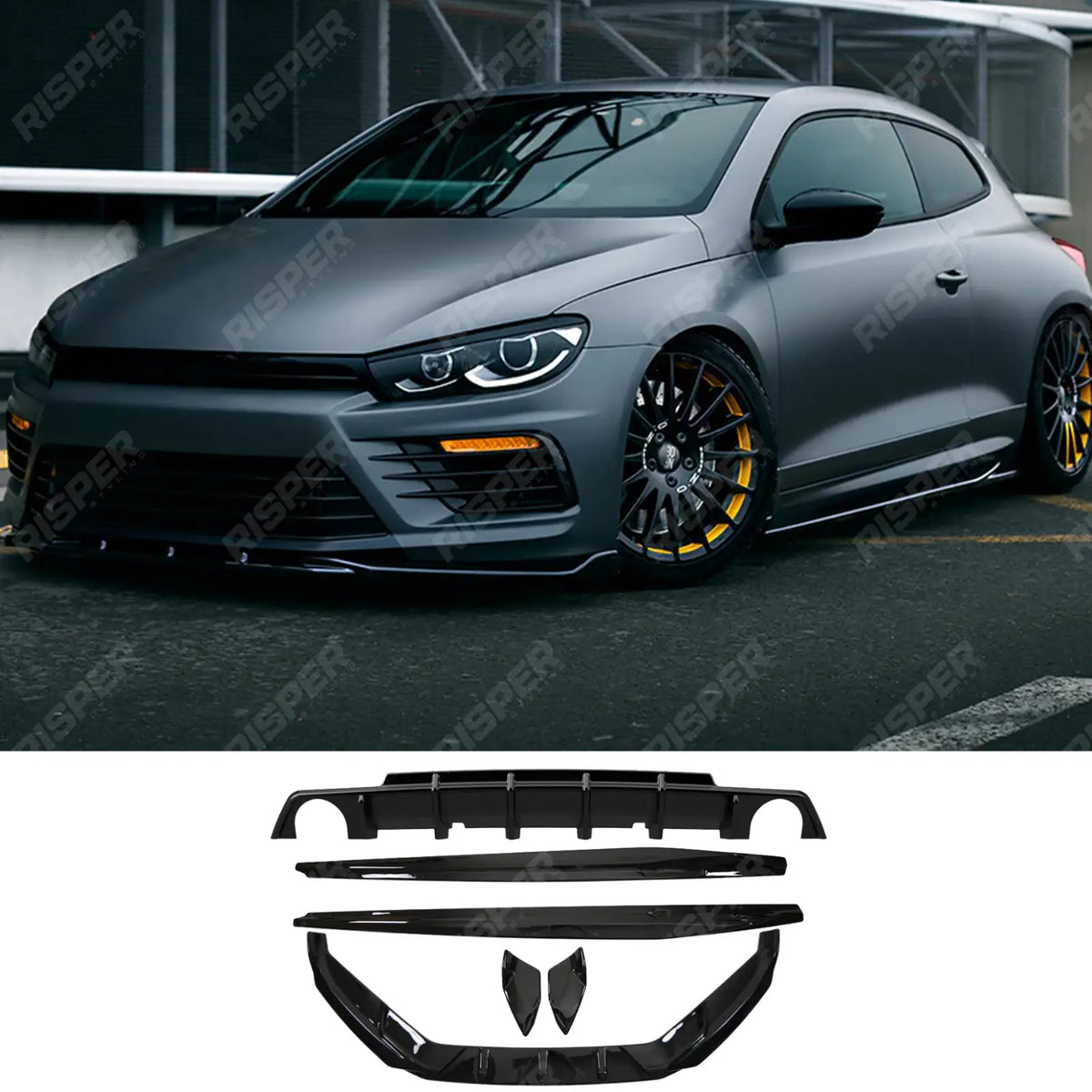 Complete Body Kit in Gloss Black For Volkswagen Scirocco R 2014-2017