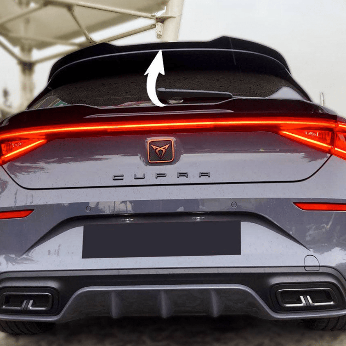 Cupra Leon 2020 On Rear Spoiler Cap In Gloss Black - TMC Motorsport
