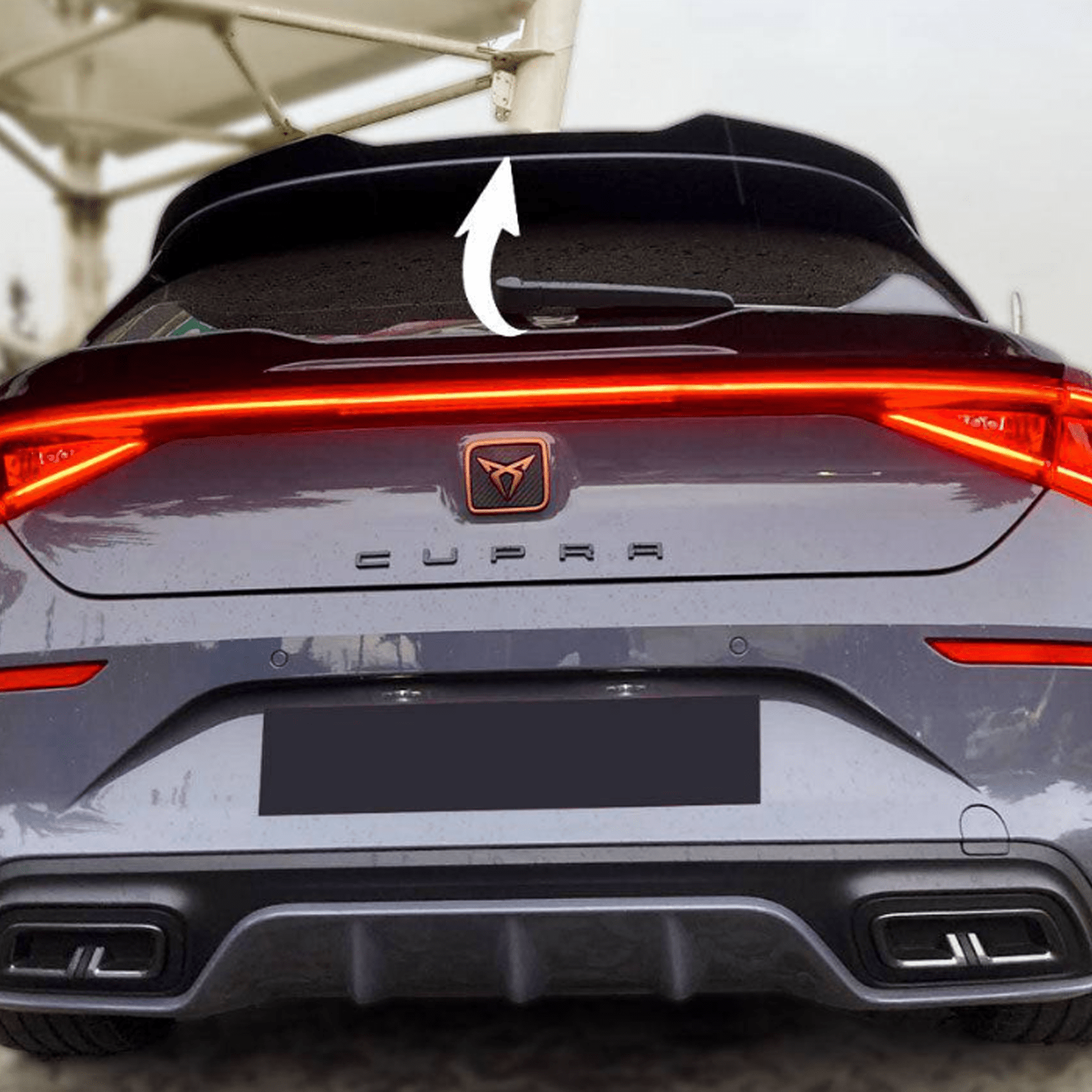 Cupra Leon 2020 On Rear Spoiler Cap In Gloss Black - TMC Motorsport