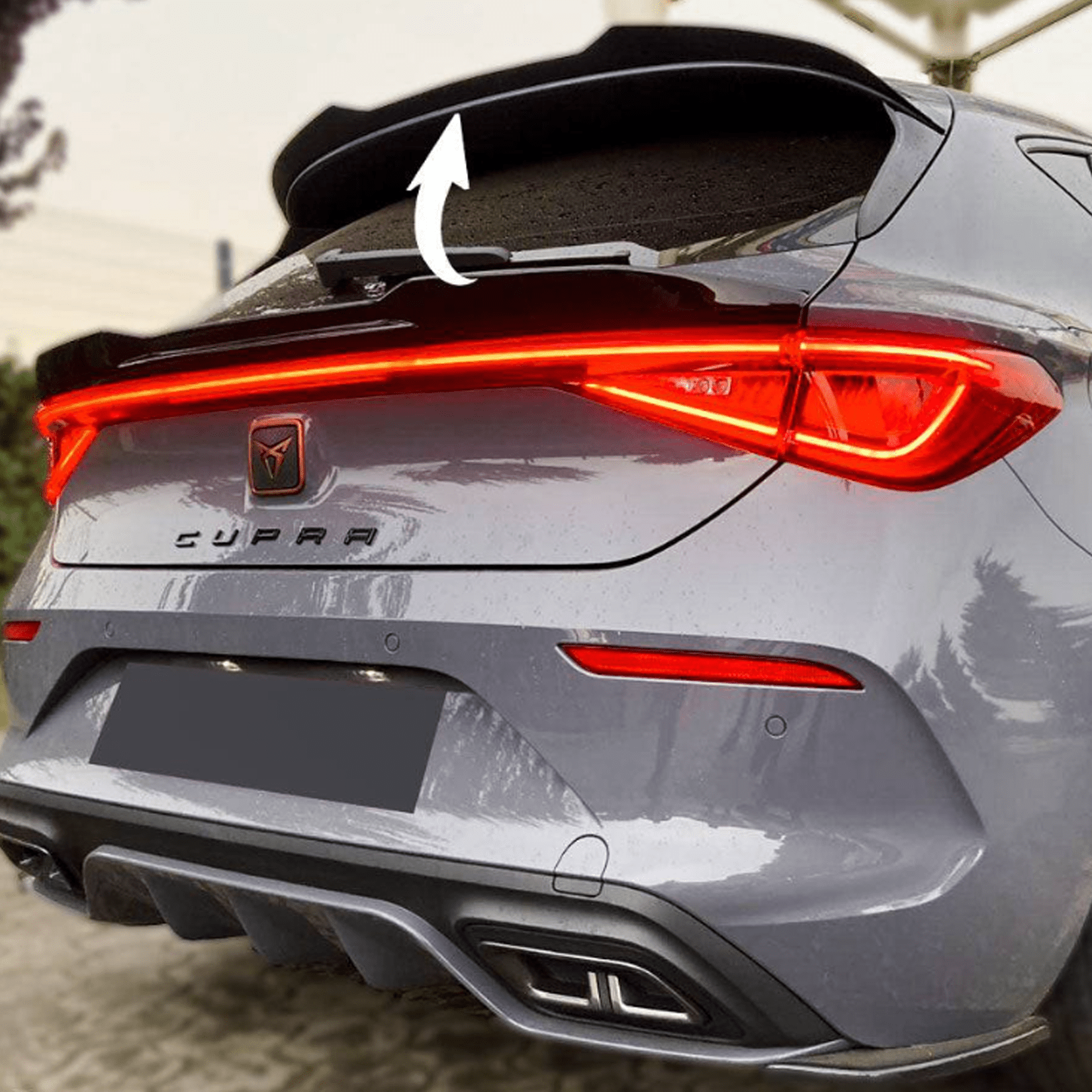 Cupra Leon 2020 On Rear Spoiler Cap In Gloss Black - TMC Motorsport