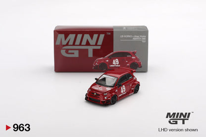 Mini GT Abarth Model Car - Abarth 595 LB-Works x Abas Works Red
