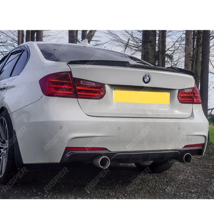 Rear Diffuser Carbon Look For Bmw F30 F35 M Sport Single Tip Twin Exit