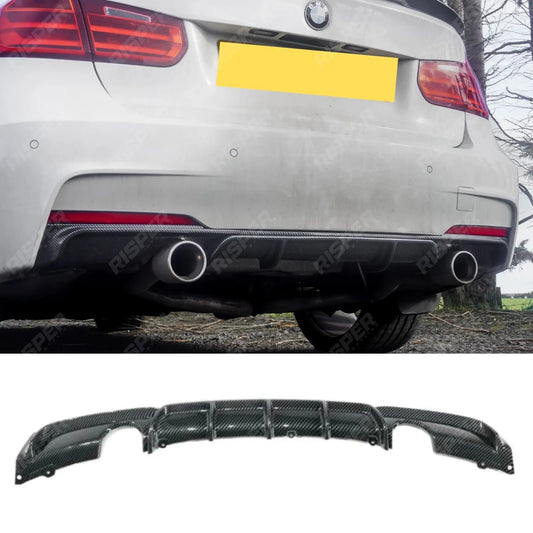 Rear Diffuser Carbon Look For Bmw F30 F35 M Sport Single Tip Twin Exit