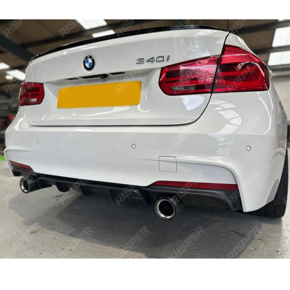 Rear Diffuser In Matte Black For Bmw F30 F35 M Sport Single Tip Twin Exit