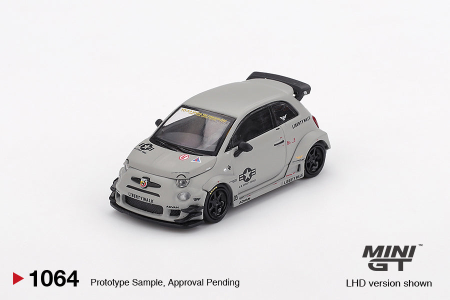 Mini GT Abarth Model Car - Abarth 595 LB-Works x Abas Works Fighters Grey