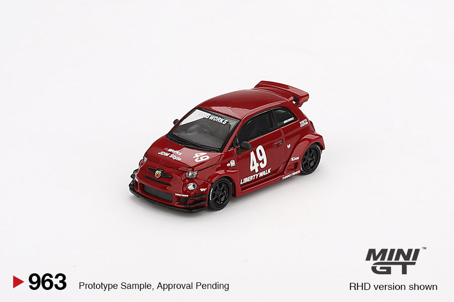 Mini GT Abarth Model Car - Abarth 595 LB-Works x Abas Works Red