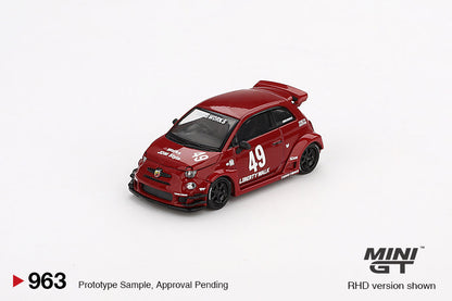 Mini GT Abarth Model Car - Abarth 595 LB-Works x Abas Works Red
