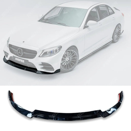 Facelift 'C63S Brabus Style' Front Splitter Lip Gloss Black For Mercedes C-Class W205 2019-2022