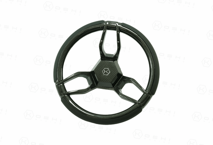 Carbon Fiber 3-Spoke Steering Wheel ROUND – KOSHI Design - Carbon Fibre