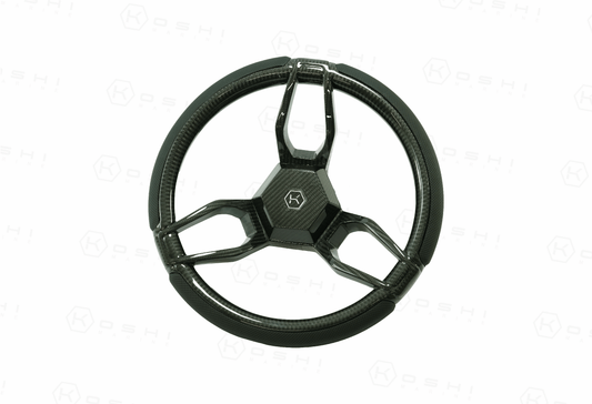 Carbon Fiber 3-Spoke Steering Wheel ROUND – KOSHI Design - Carbon Fibre