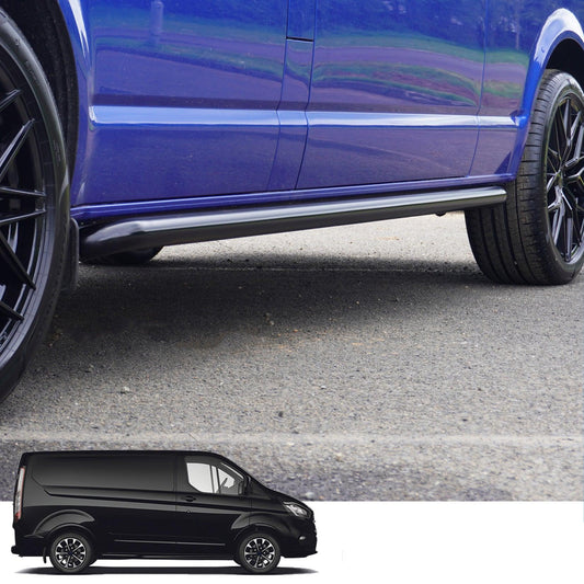 Ford Transit Custom LWB 2012 - 2024 - 2.4 Inch Gloss Black OE Style Sportline Side Bars - TMC Motorsport