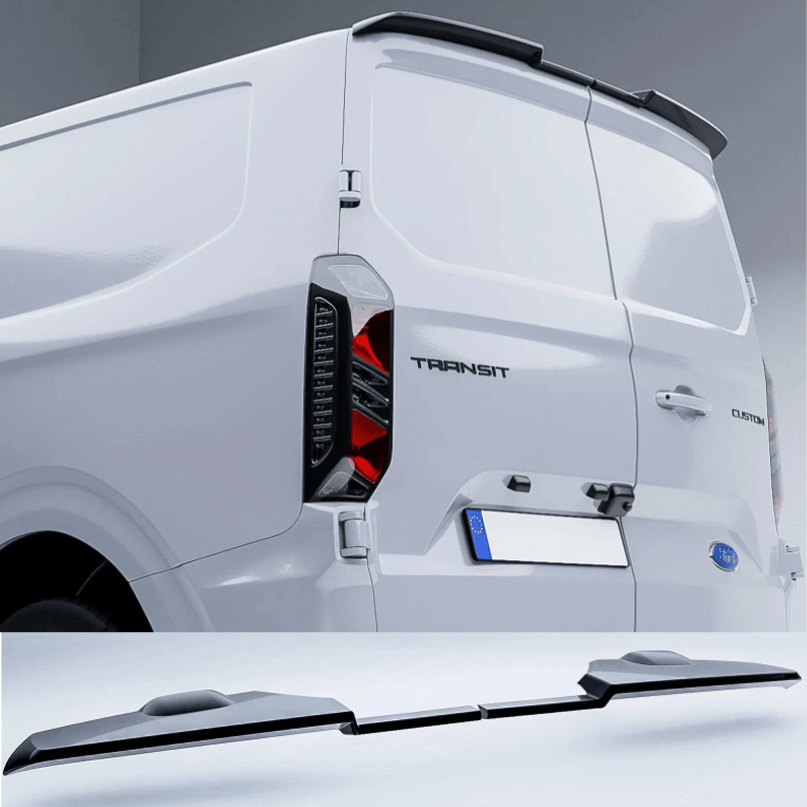 Ford Transit Custom MK2 2024 On For Barn Door V2 Rear Spoiler In Gloss Black - TMC Motorsport