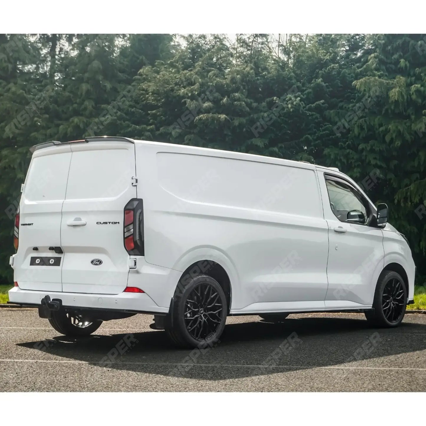 Ford Transit Custom MK2 2024 On For Barn Door V2 Rear Spoiler In Gloss Black