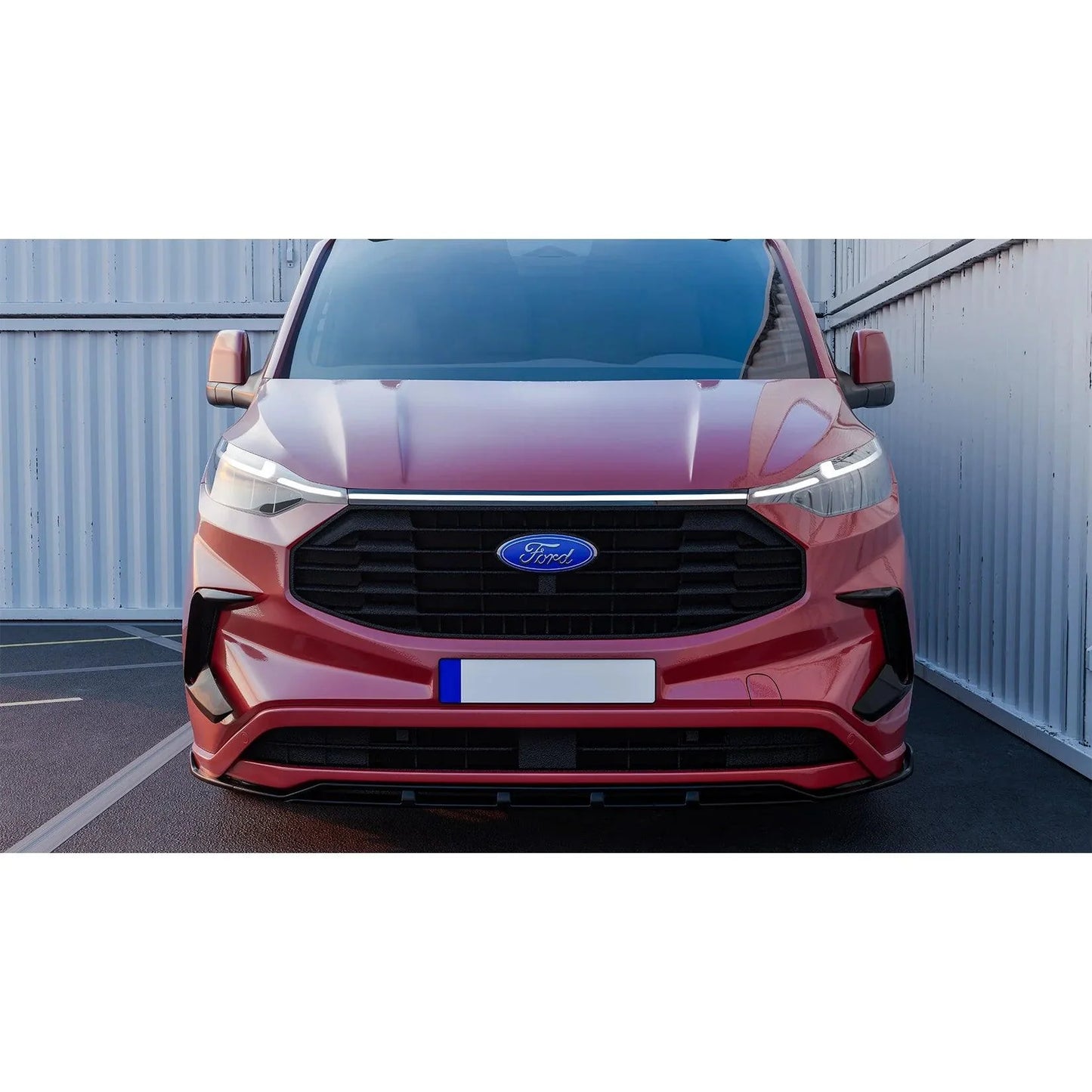 Ford Transit Custom MK2 2024 On Front Splitter Gloss Black V2 - TMC Motorsport