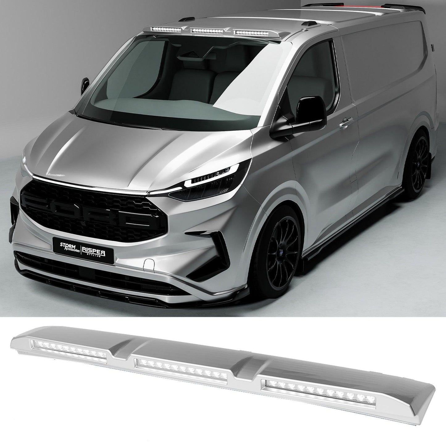 Ford Transit Custom MK2 2024 on Luminex Roof Light Pod With Amber Strobe Colour Coded - TMC Motorsport