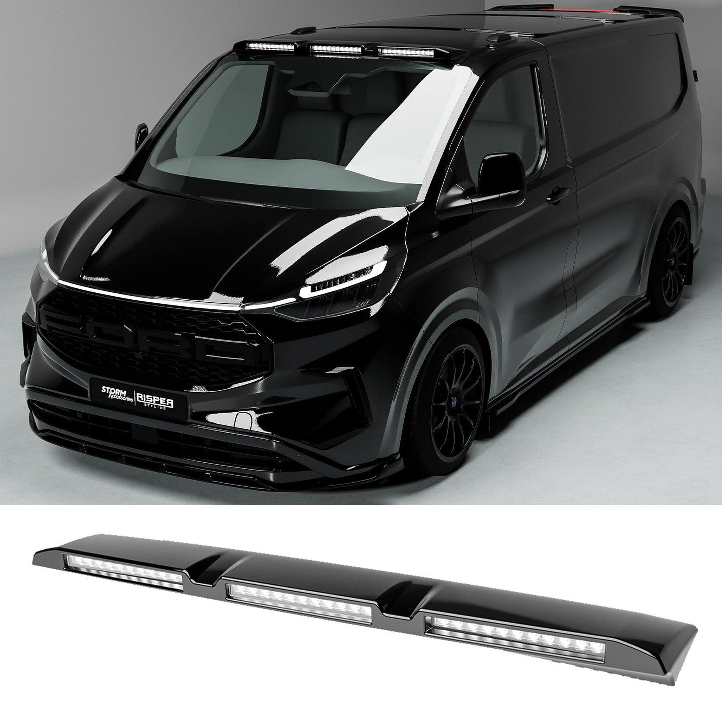 Ford Transit Custom MK2 2024 on Luminex Roof Light Pod With Amber Strobe Colour Coded - TMC Motorsport