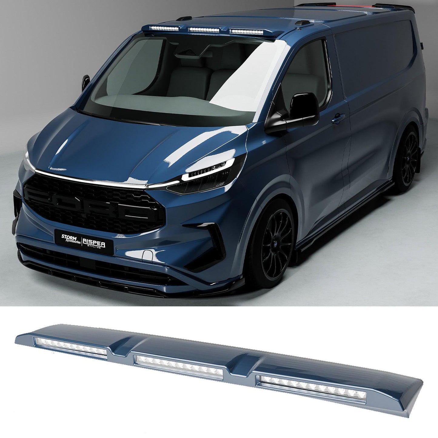 Ford Transit Custom MK2 2024 on Luminex Roof Light Pod With Amber Strobe Colour Coded - TMC Motorsport