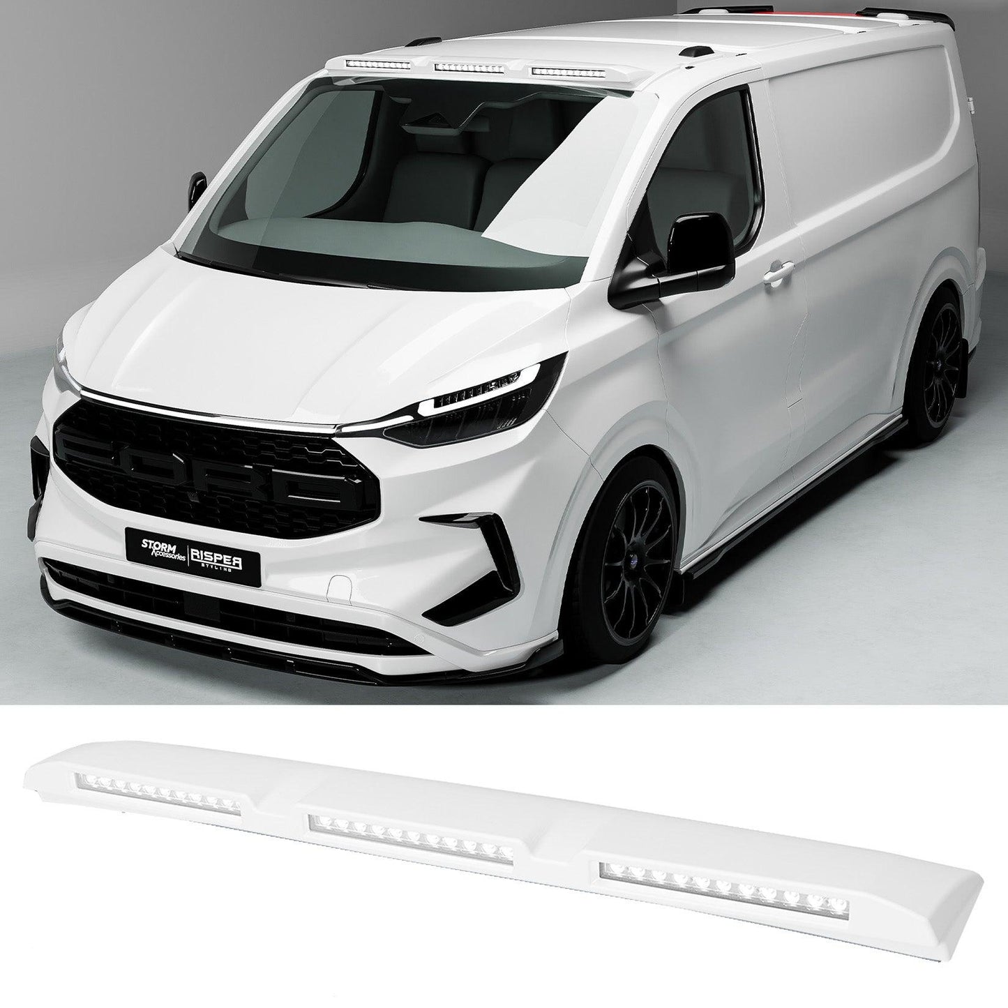 Ford Transit Custom MK2 2024 on Luminex Roof Light Pod With Amber Strobe Colour Coded - TMC Motorsport