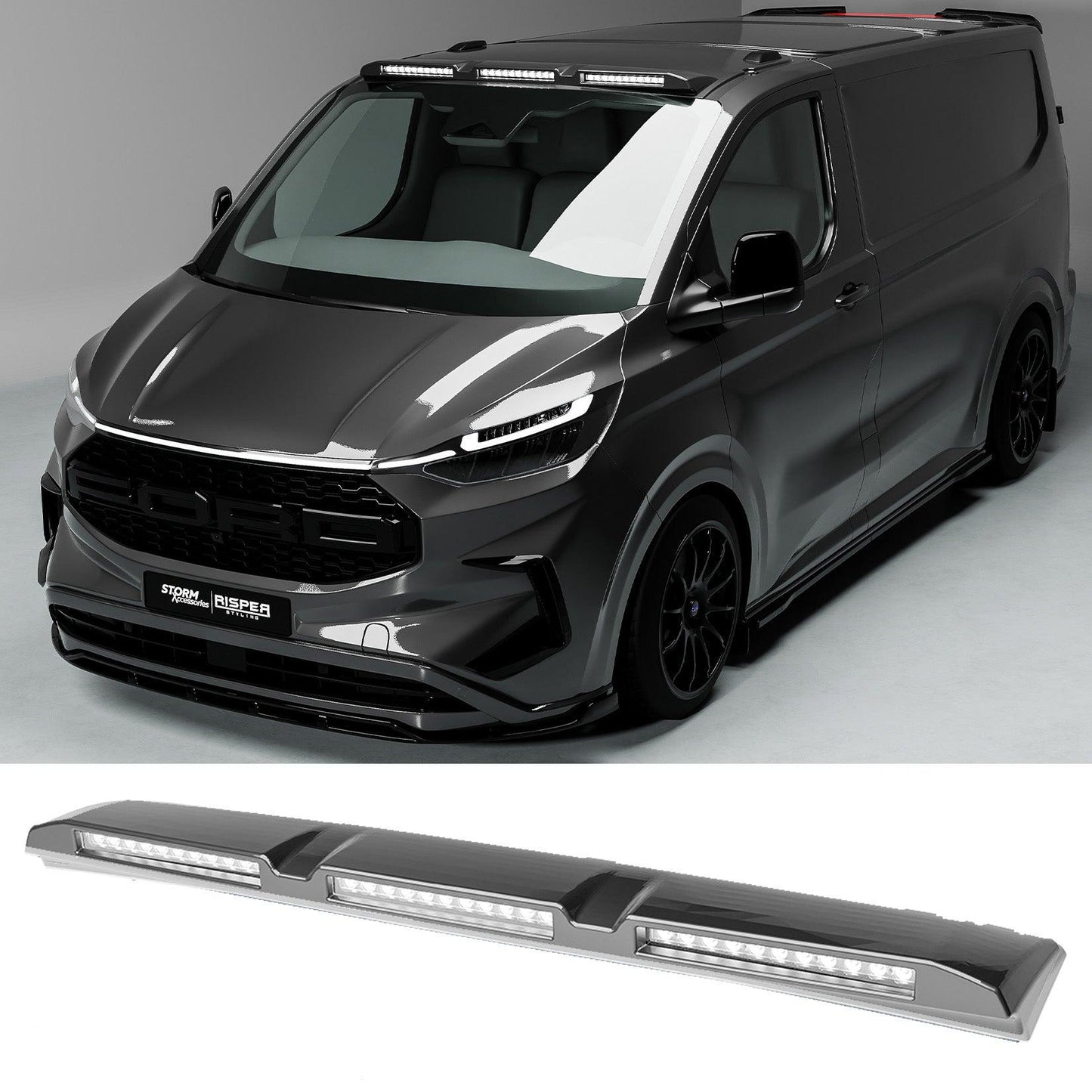 Ford Transit Custom MK2 2024 on Luminex Roof Light Pod With Amber Strobe Colour Coded - TMC Motorsport