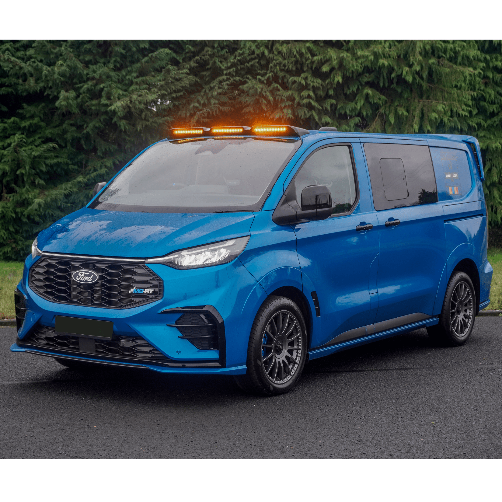 Ford Transit Custom MK2 2024 on Luminex Roof Light Pod With Amber Strobe In Gloss Black - TMC Motorsport