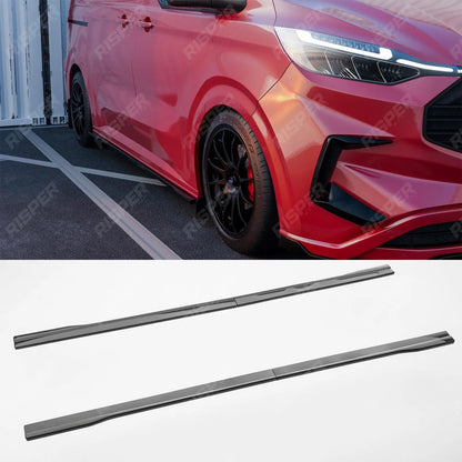 Ford Transit Custom MK2 2024 on LWB Side Skirt Splitters V2 In Gloss Black