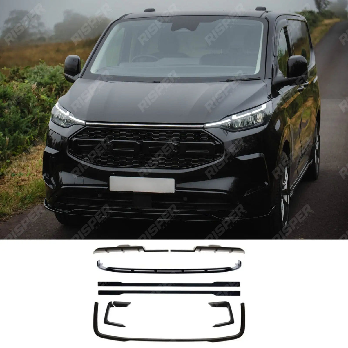 Full Low Line Aero Kit In Gloss Black For PHEV Ford Transit Custom MK2 2024 on