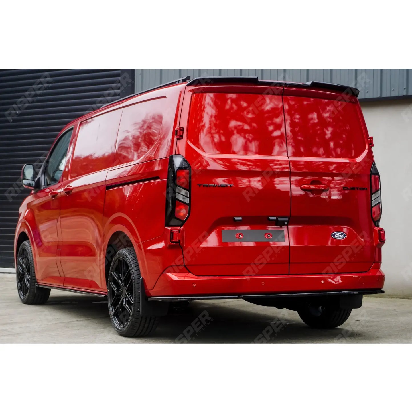 Ford Transit Custom MK2 2024 On Rear Bumper Splitter In Gloss Black 3 Piece