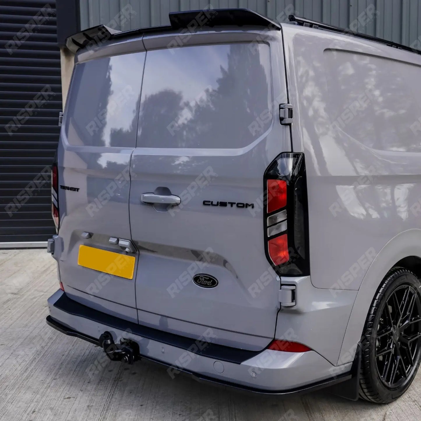 Ford Transit Custom MK2 2024 On Rear Bumper Splitter In Gloss Black 3 Piece