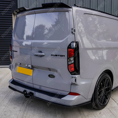 Ford Transit Custom MK2 2024 On Rear Bumper Splitter In Gloss Black 3 Piece