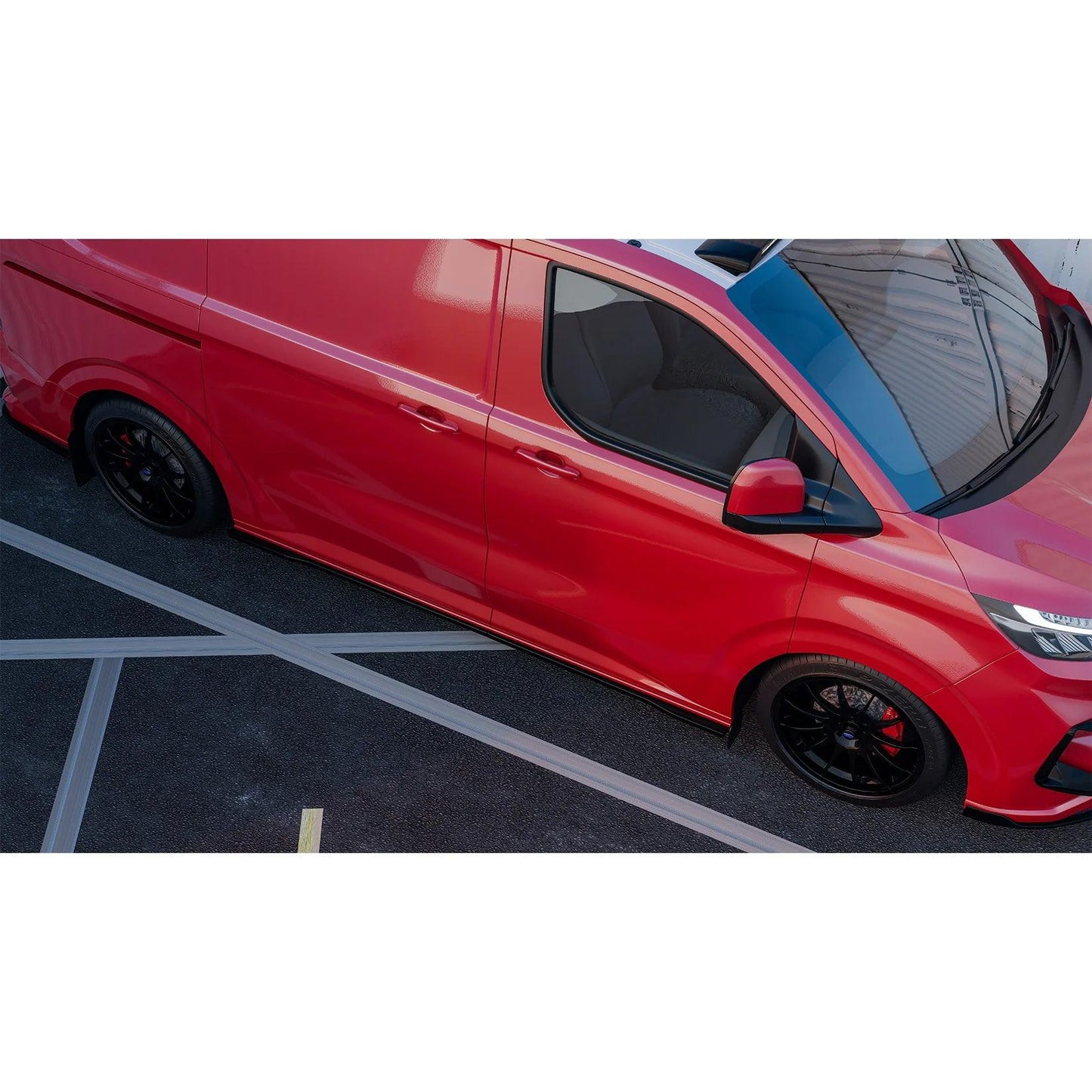 Ford Transit Custom MK2 2024 on SWB Side Skirt Splitters V2 In Gloss Black - TMC Motorsport