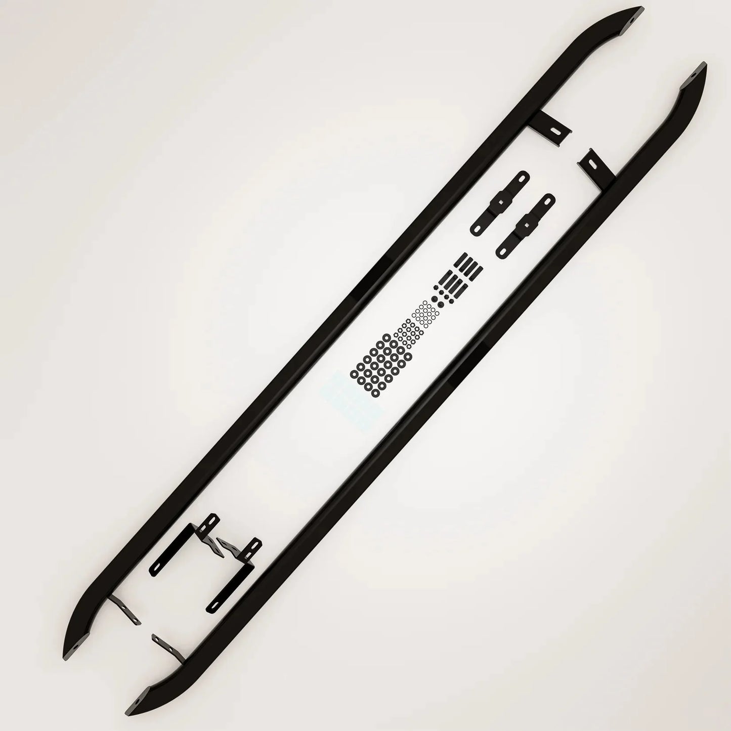 Ford Transit Custom MK2 2024 On Trapezoid Side Bars SWB In Gloss Black - TMC Motorsport