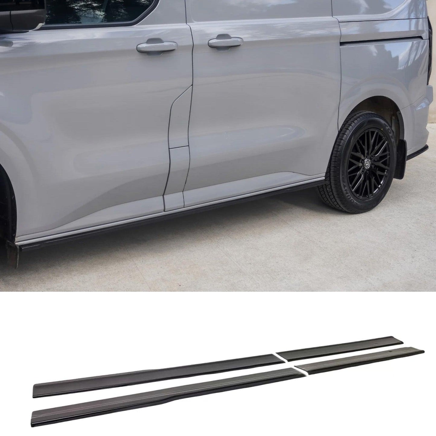 Ford Transit Custom MK2 2024 onTrend & Limited SWB Side Skirt Splitters In Gloss Black - TMC Motorsport