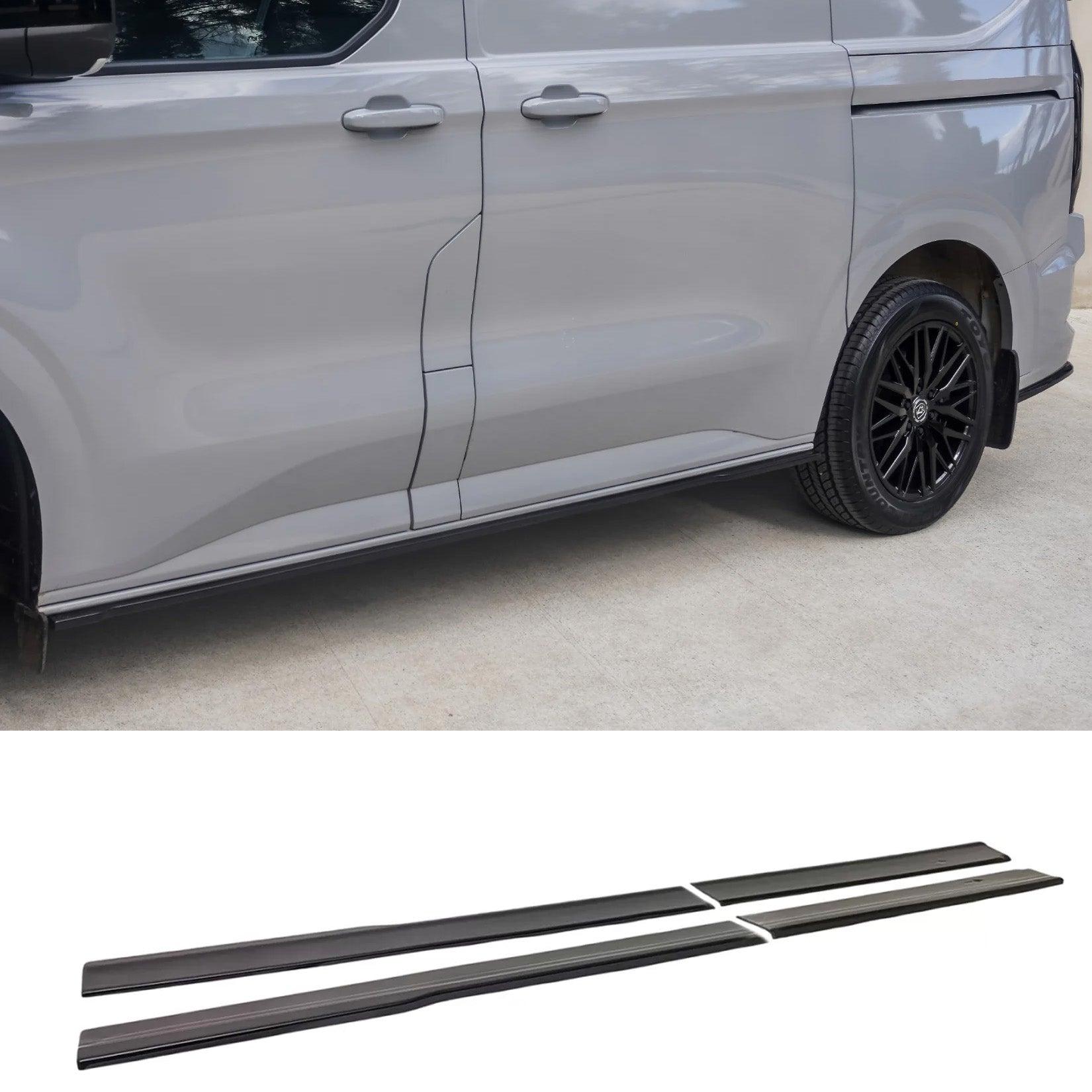 Ford Transit Custom MK2 2024 onTrend & Limited SWB Side Skirt Splitters In Gloss Black - TMC Motorsport